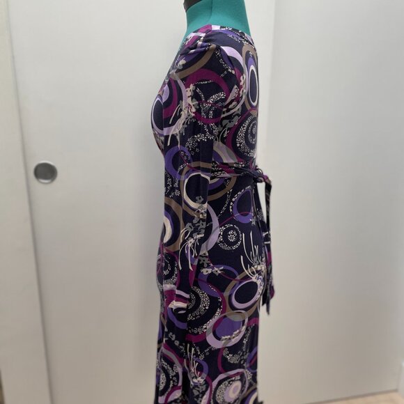 Purple fantasy dress with matching angora cardigan made in Italy - Picture 3 of 5